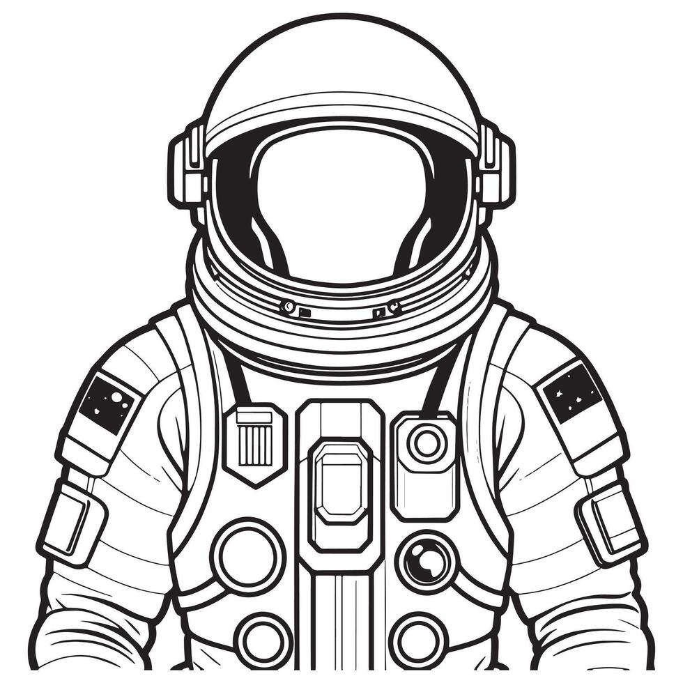 astronaut schets kleur bladzijde illustratie voor kinderen en volwassen vector