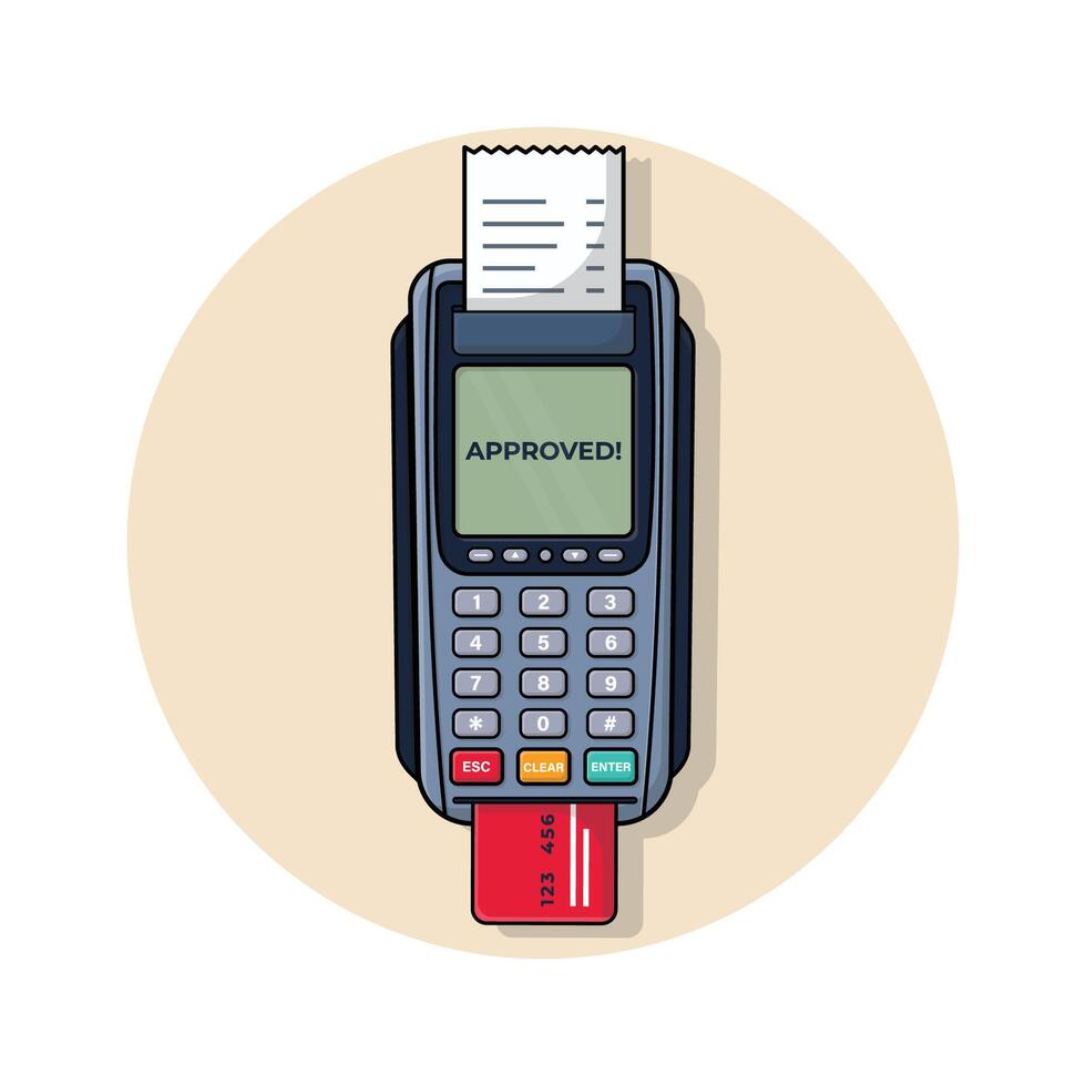 betaling terminal met ingevoegd kaart vector illustratie