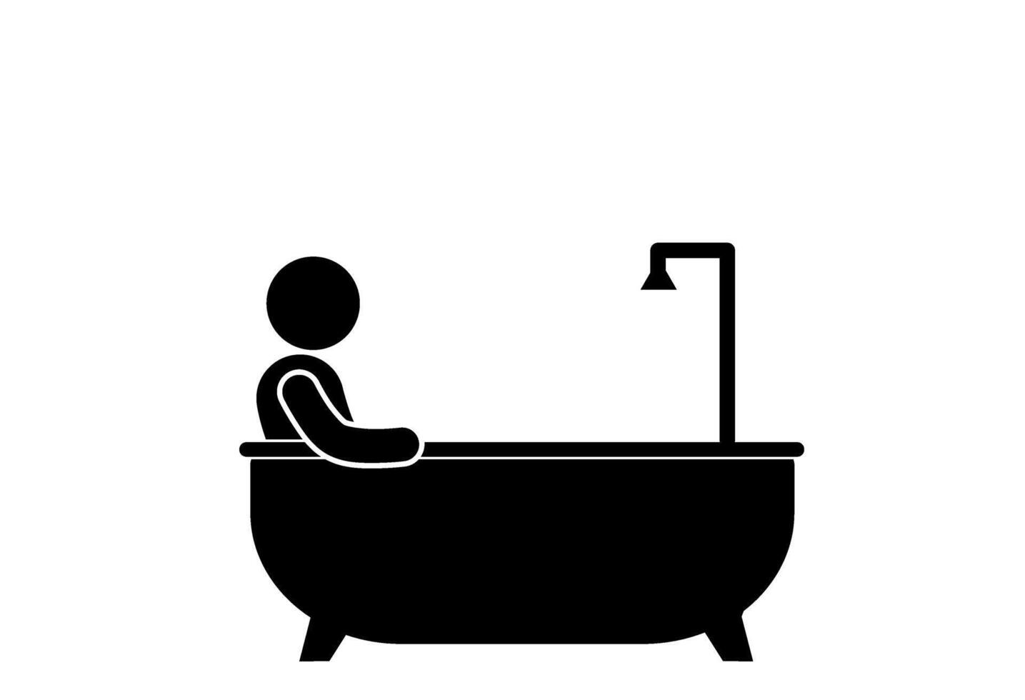 vector illustratie van het baden in een bad