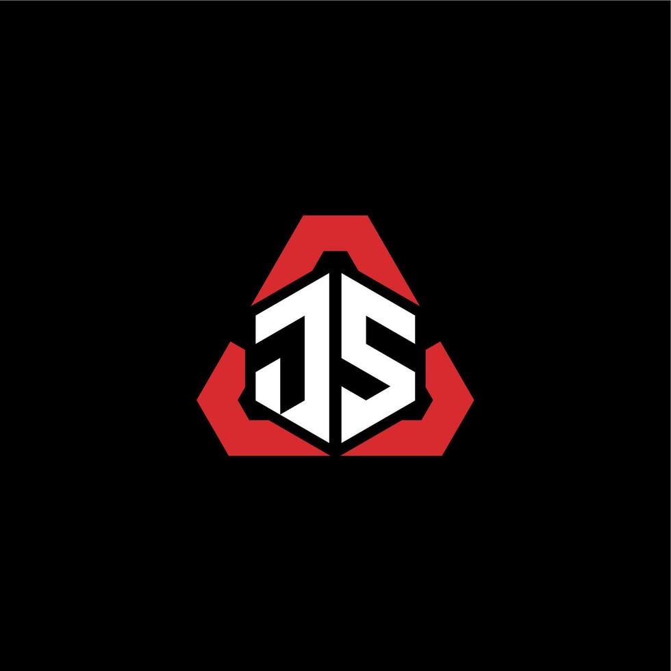 js eerste logo esport team concept ideeën vector