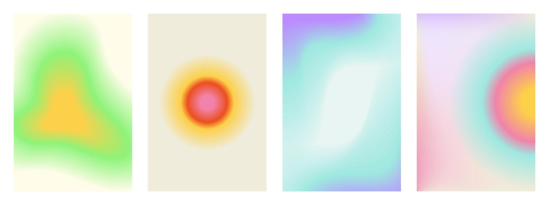 reeks van y2k modieus esthetisch abstract helling roze paars achtergrond met doorzichtig aura onregelmatig vormen wazig patroon. sociaal media poster, verhalen hoogtepunt Sjablonen voor digitaal afzet vector