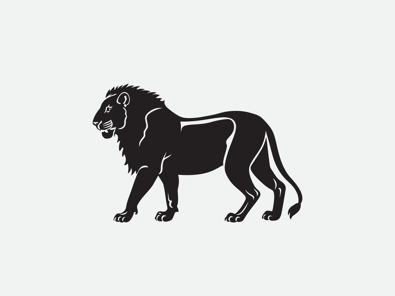 ai gegenereerd illustratie van een leeuw silhouet vector