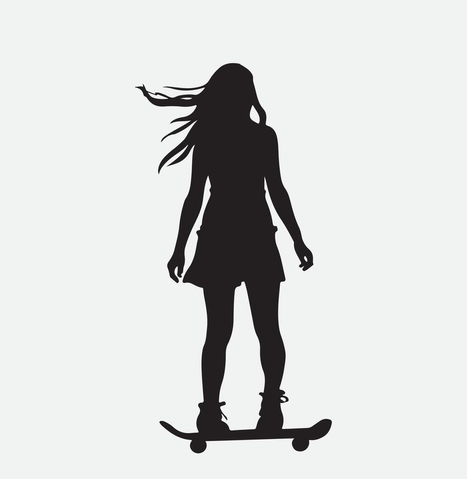 ai gegenereerd skateboarder silhouet vector