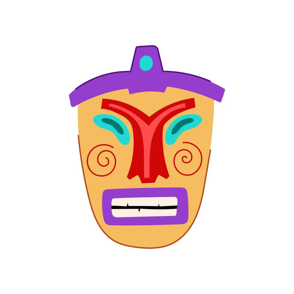 standbeeld tiki masker tekenfilm vector illustratie