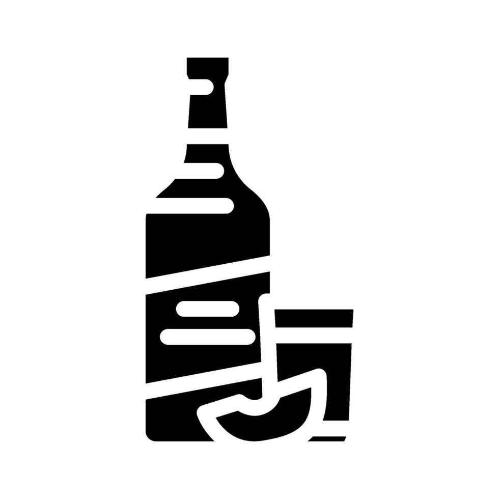 soju fles Koreaans keuken glyph icoon vector illustratie