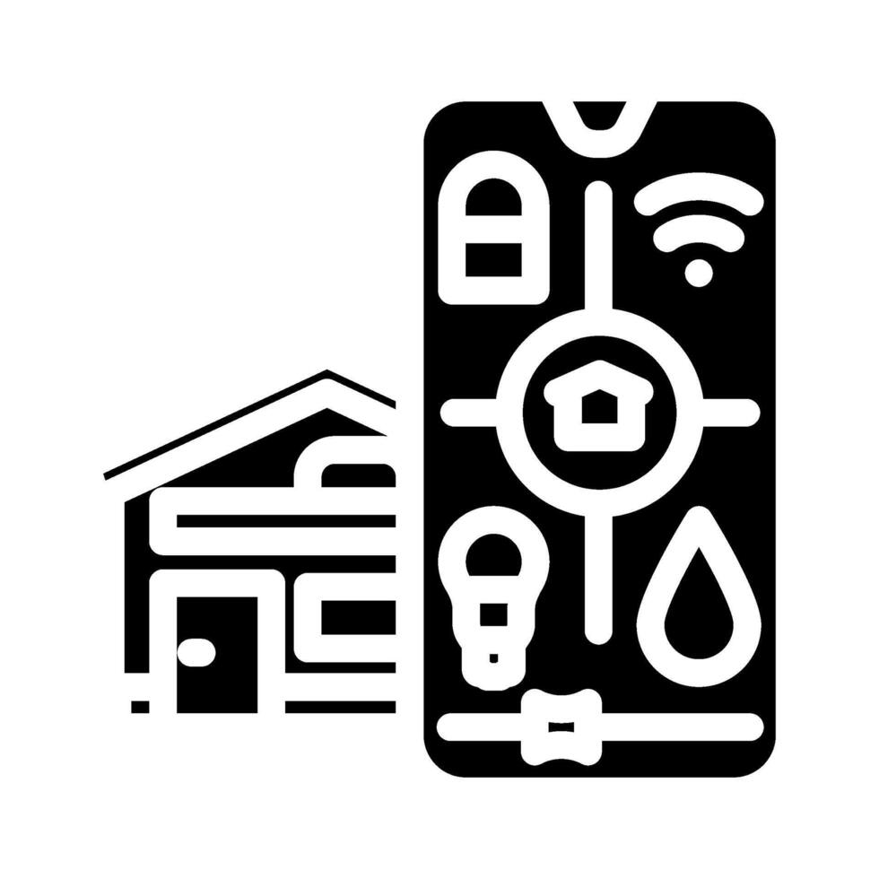 huis automatisering doeltreffend glyph icoon vector illustratie