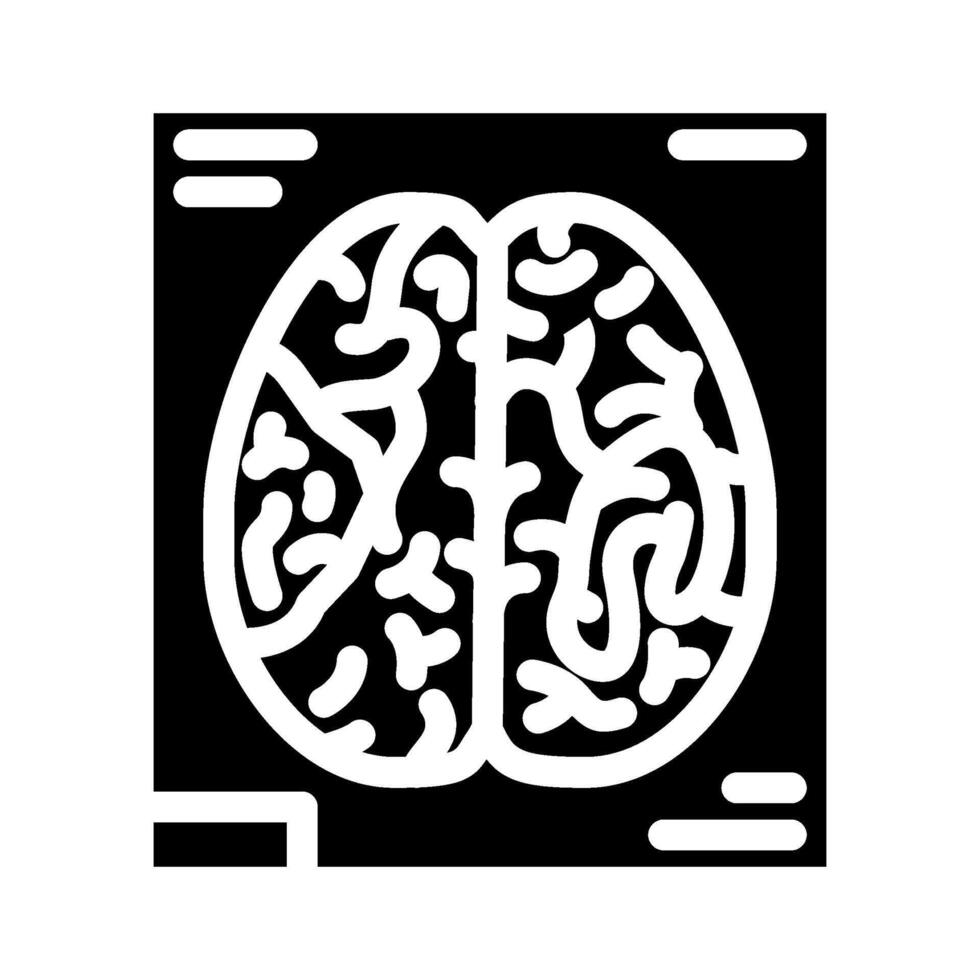 functioneel mri neurowetenschappen neurologie glyph icoon vector illustratie