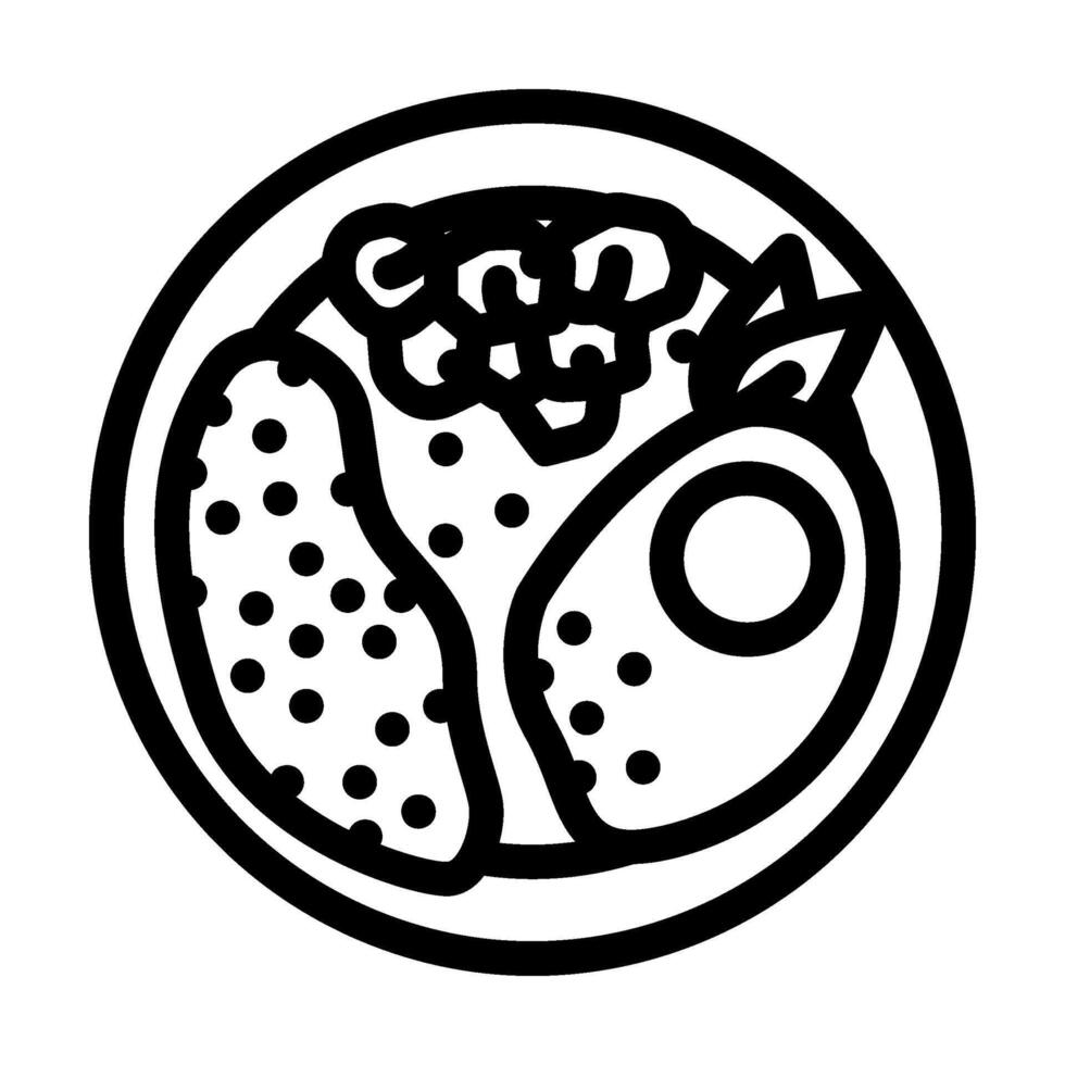 Thais basilicum kip keuken lijn icoon vector illustratie