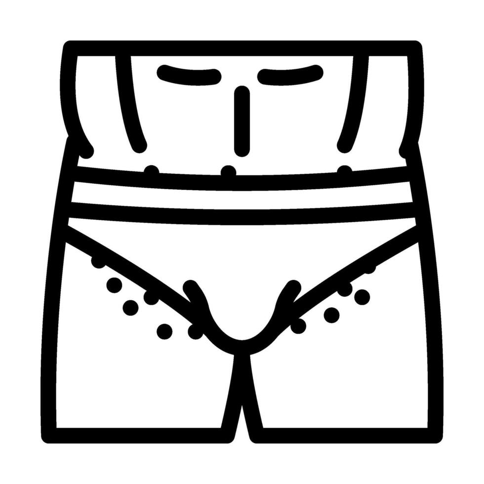 bikini haar- verwijdering mannetje lijn icoon vector illustratie