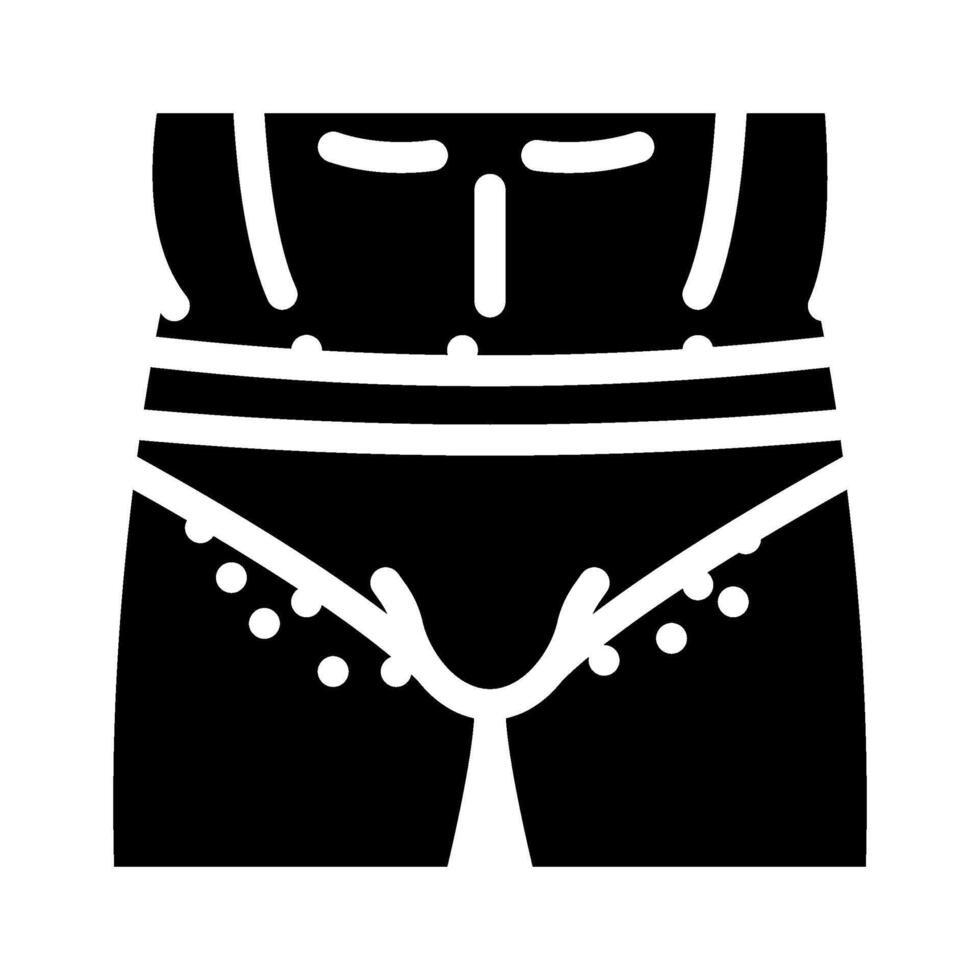 bikini haar- verwijdering mannetje glyph icoon vector illustratie