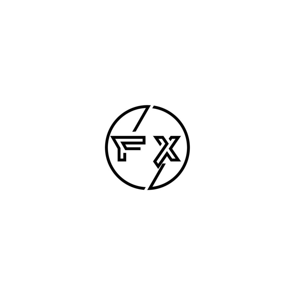 fx stoutmoedig lijn concept in cirkel eerste logo ontwerp in zwart geïsoleerd vector