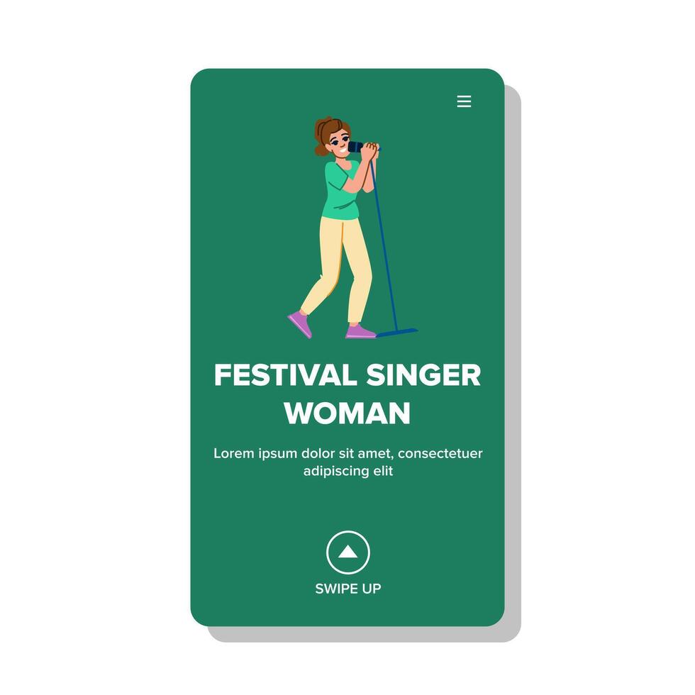 stadium festival zanger vrouw vector
