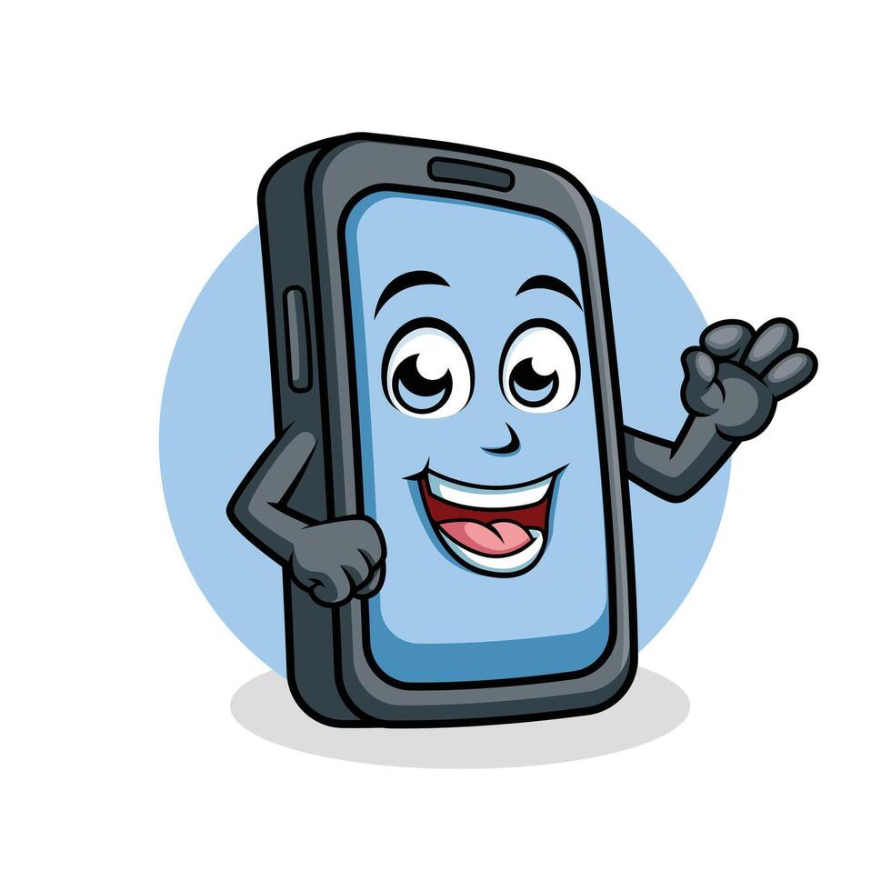 slim telefoon tekenfilm karakter tonen OK teken gelukkig mascotte vector illustratie clip art