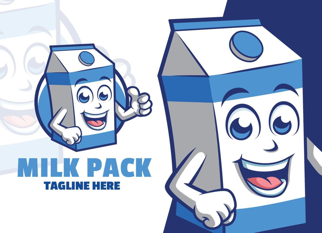 schattig melk karton doos tekenfilm karakter mascotte logo geven duim omhoog vector illustratie