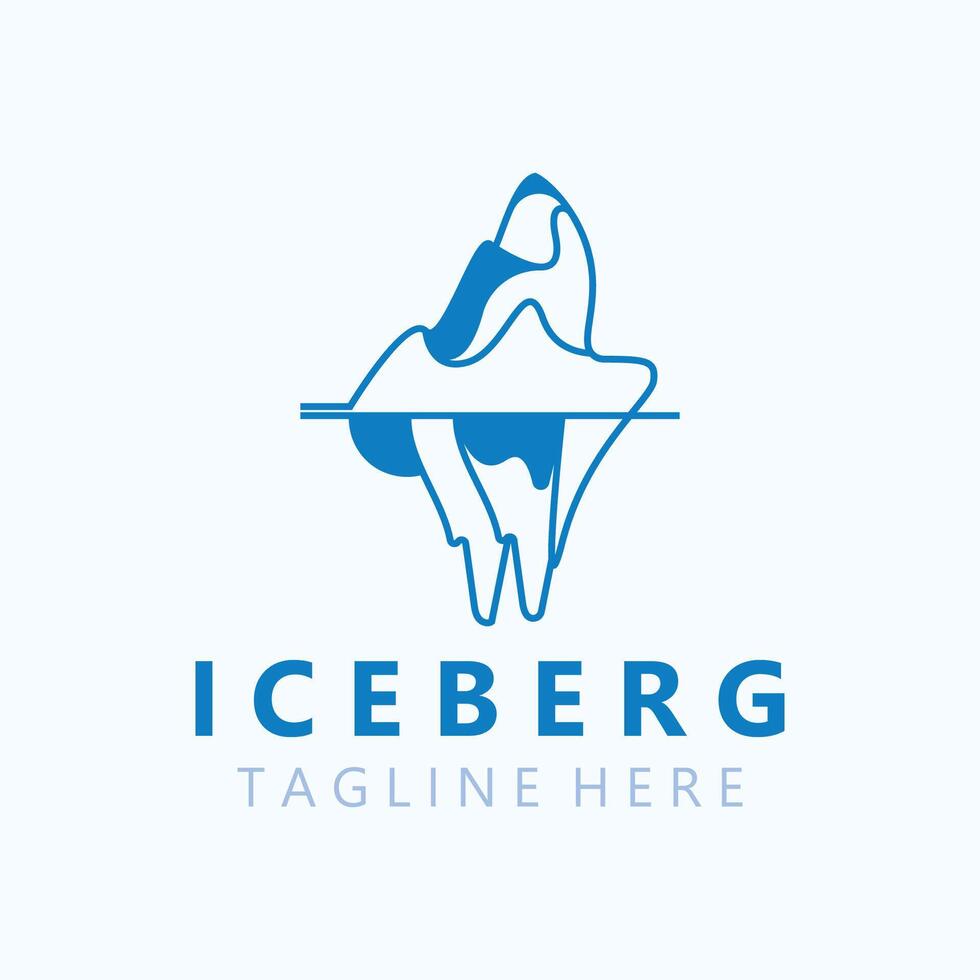 ijsberg logo ontwerp, gemakkelijk ijs berg landschap sjabloon vector illustratie