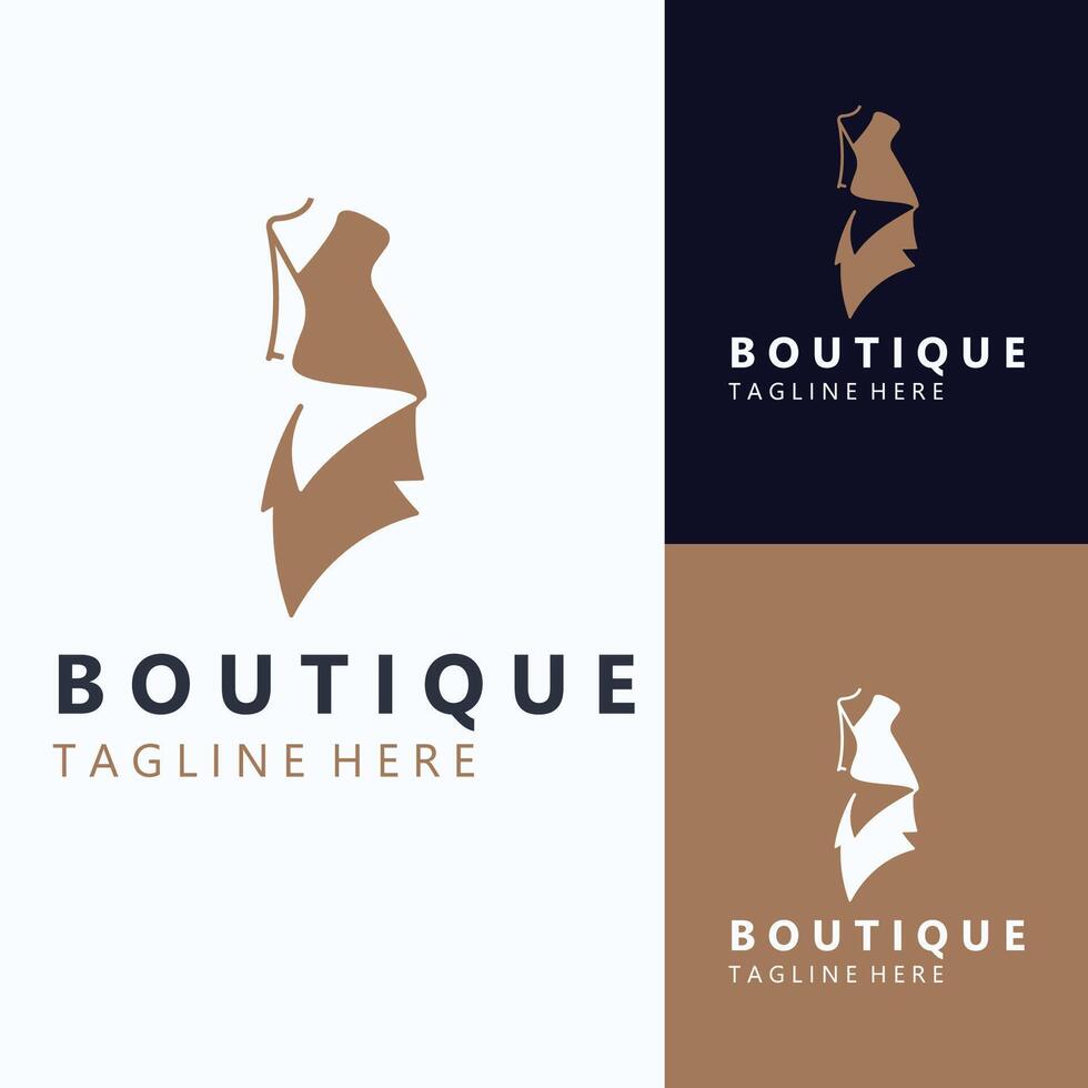 jurk vrouw logo ontwerp schoonheid mode voor winkel winkel vector sjabloon