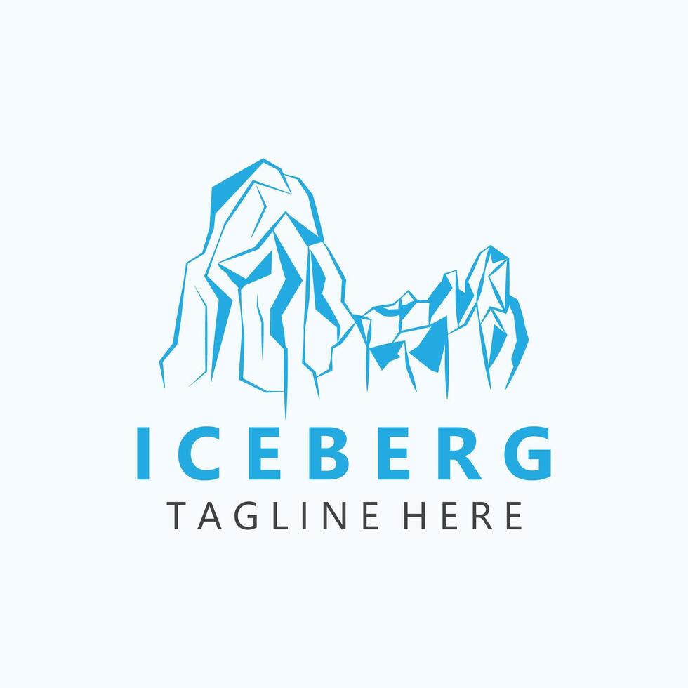 ijsberg logo ontwerp, gemakkelijk ijs berg landschap sjabloon vector illustratie