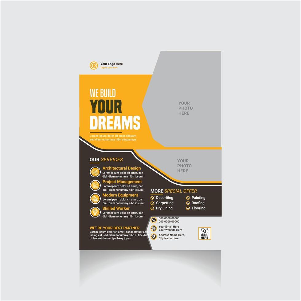 bouw flyer ontwerp vector