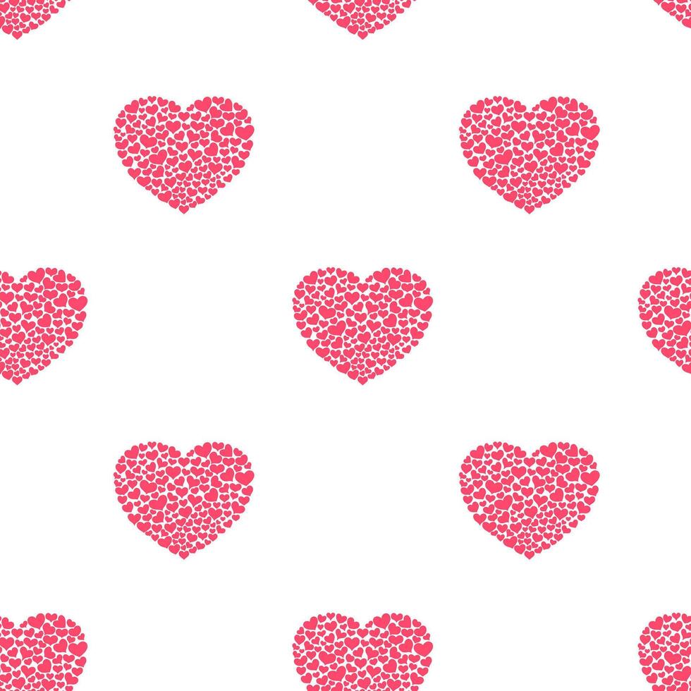 roze harten vector naadloos patroon voor st valentijnsdag dag, februari 14e. liefde schattig achtergrond, behang, afdrukken, textiel, kleding stof, omhulsel papier, verpakking ontwerp