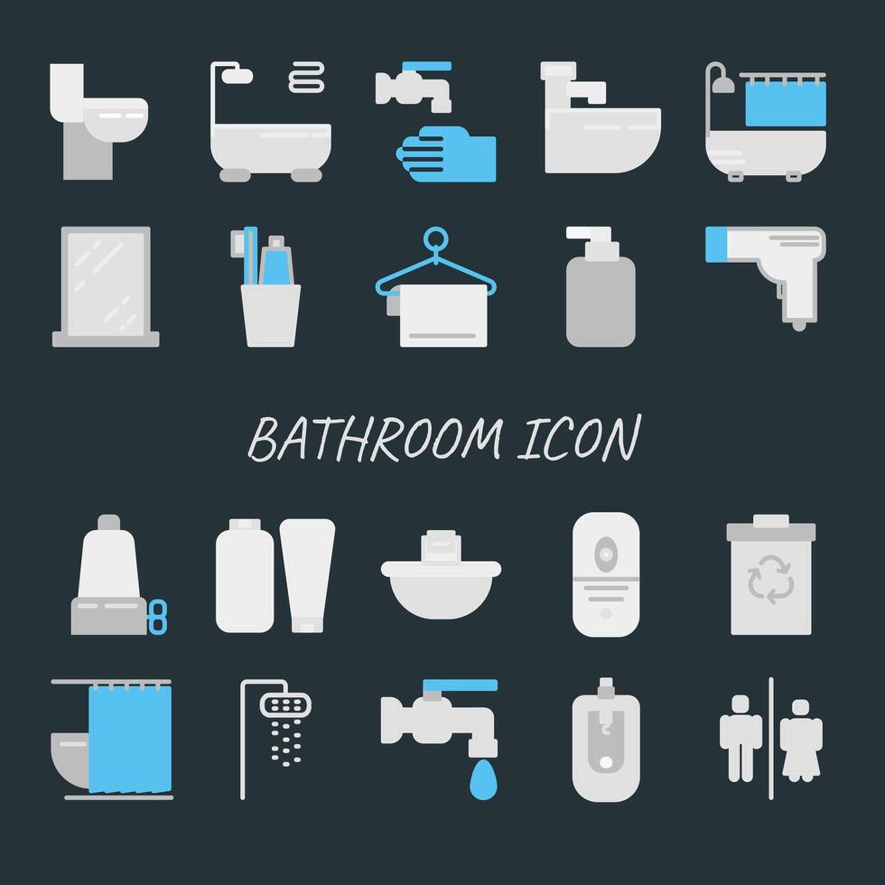 badkamer icoon reeks vlak stijl vector