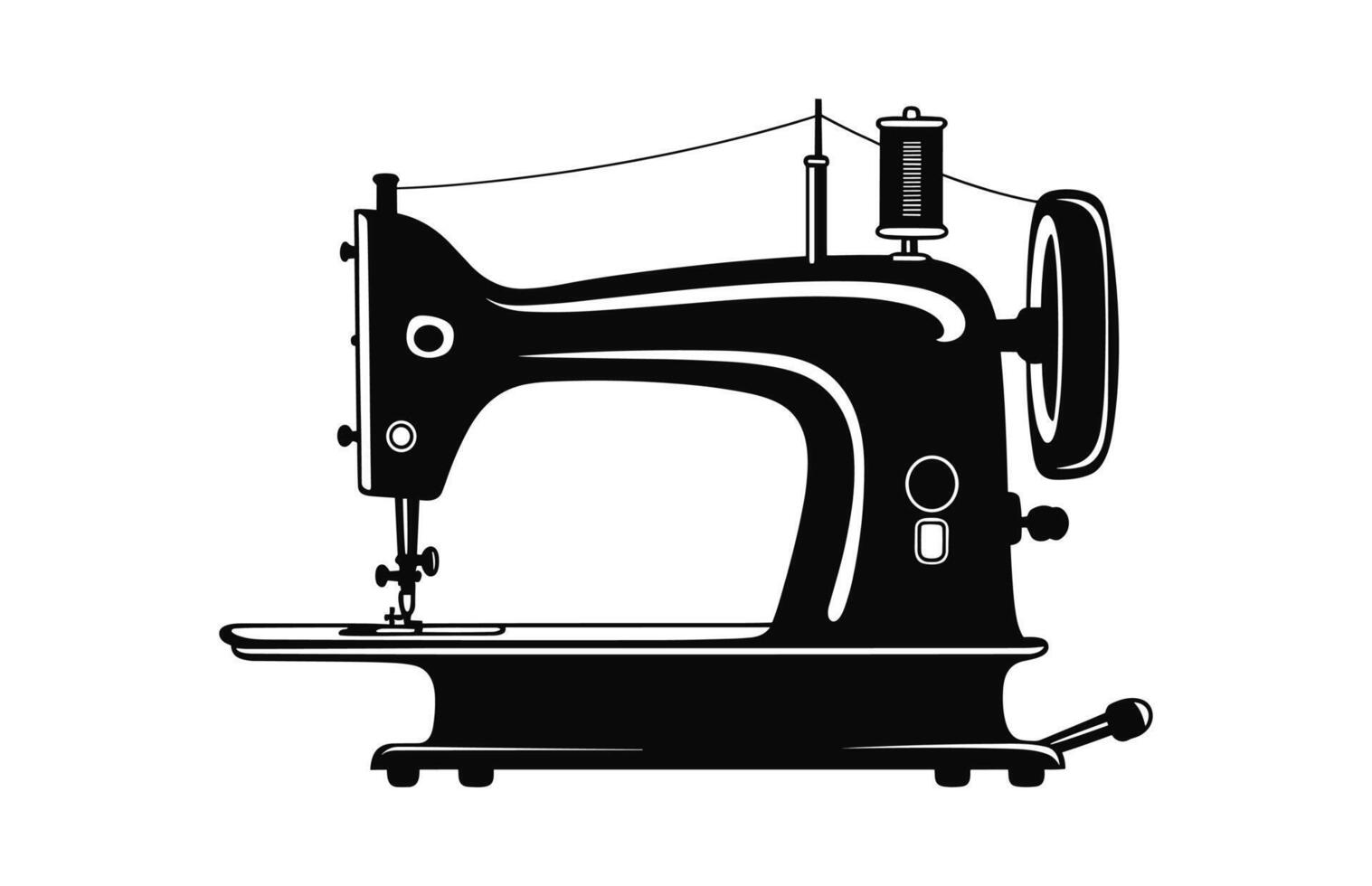 een naaien machine vector zwart silhouet