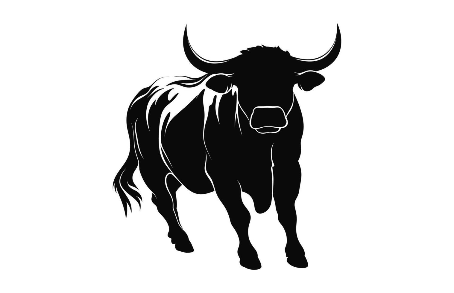 stier zwart silhouet vector vrij