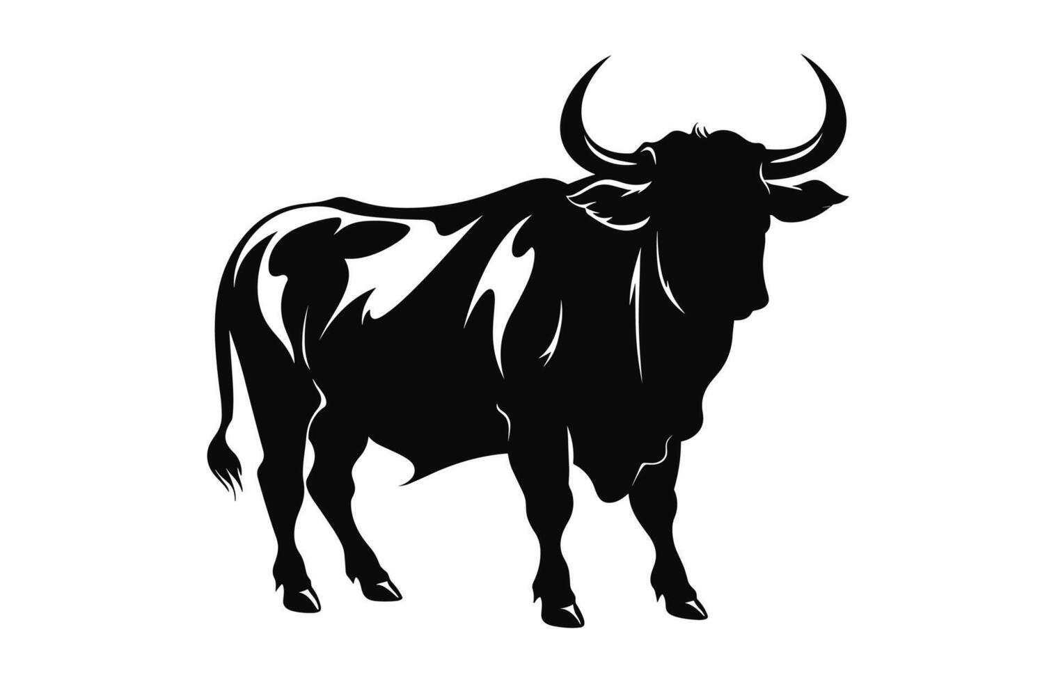 een stier silhouet vector geïsoleerd Aan een wit achtergrond