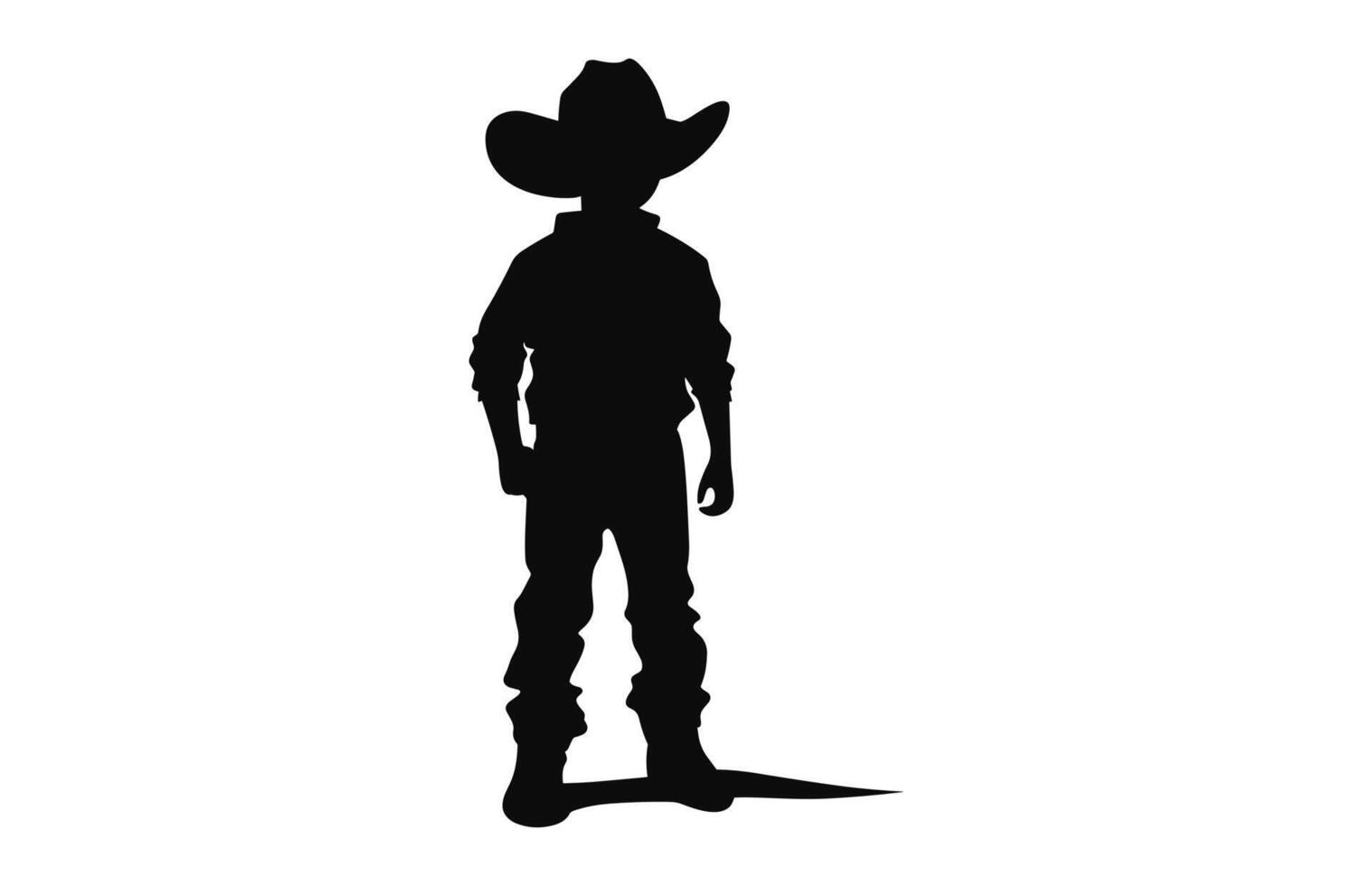 een weinig cowboy zwart silhouet vector vrij