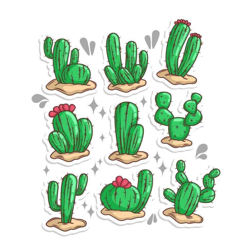 cactus fabriek verzameling set. hand- trek illustratie kunst vector