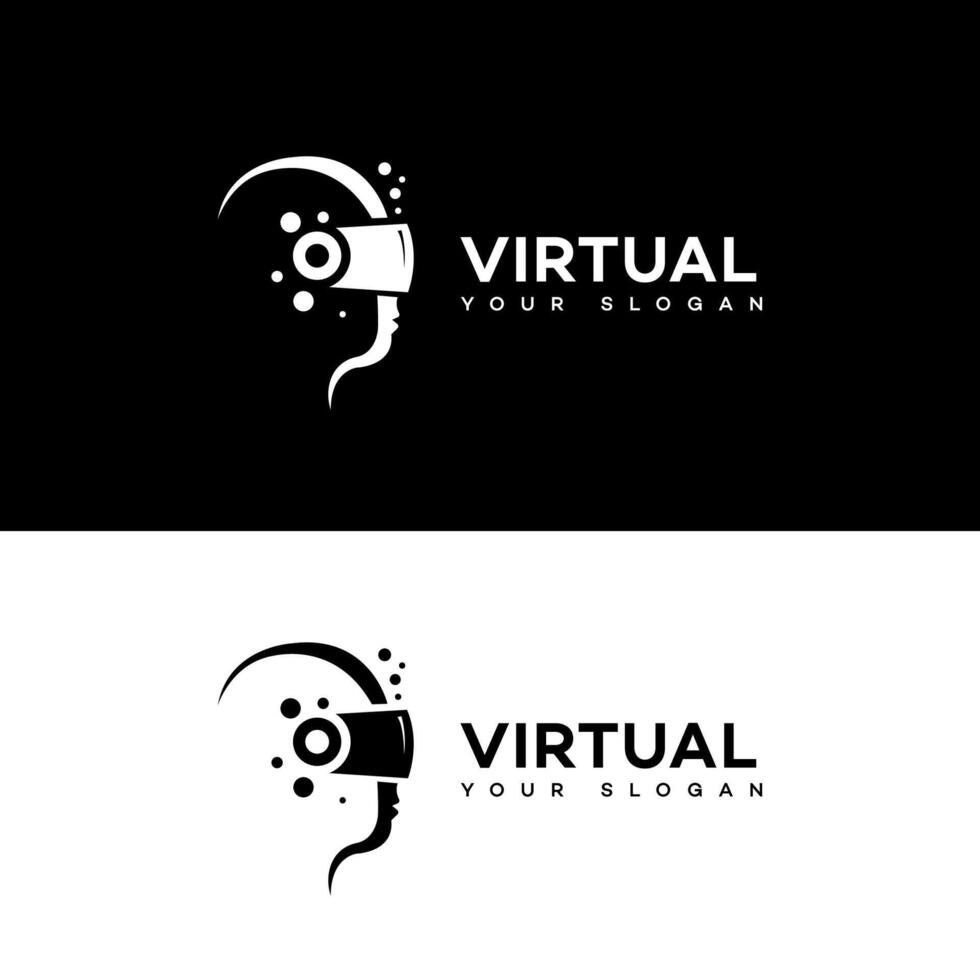 virtueel realiteit logo ontwerp icoon merk identiteit teken symbool vector