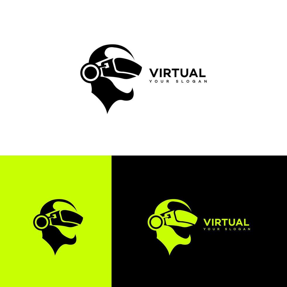 virtueel realiteit logo ontwerp icoon merk identiteit teken symbool vector