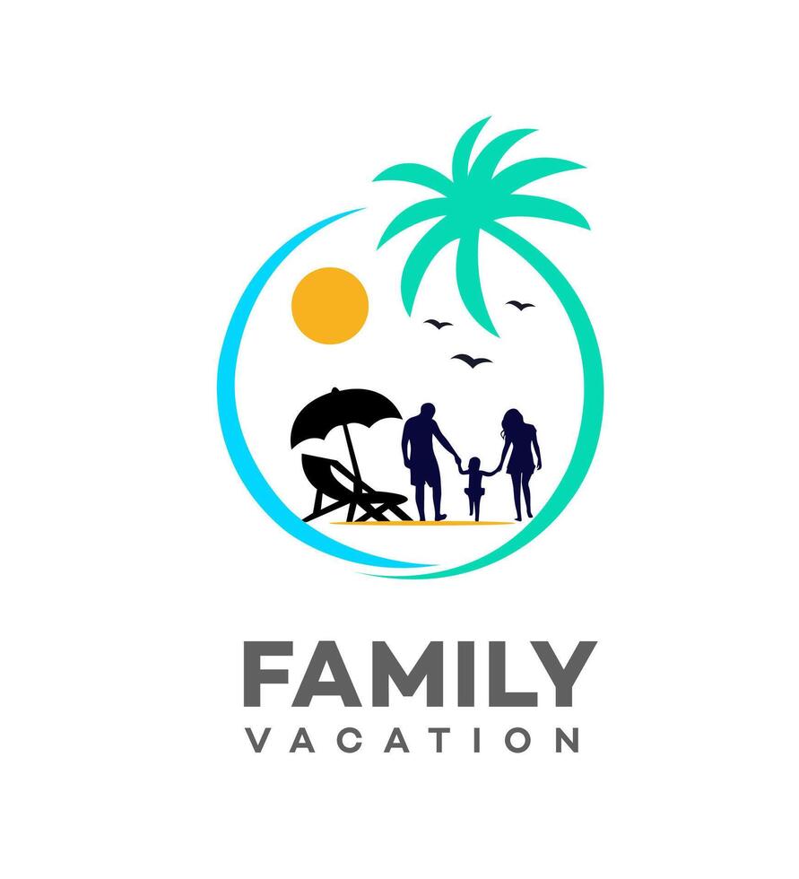 familie vakantie logo icoon merk identiteit teken symbool vector