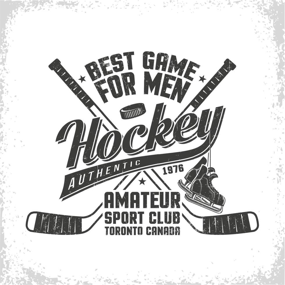 hockey retro embleem voor team of sport club vector