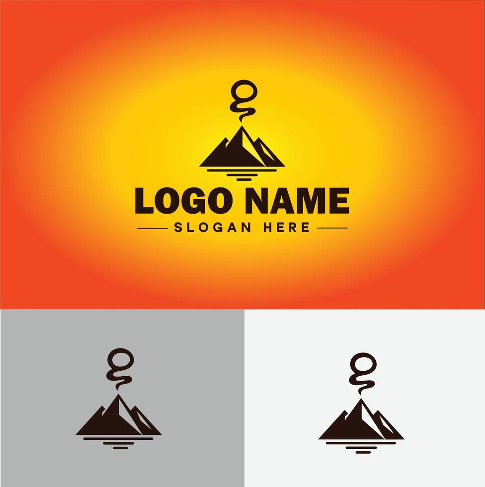 berg top top logo vector kunst buitenshuis wandelen avontuur icoon reizen logo sjabloon