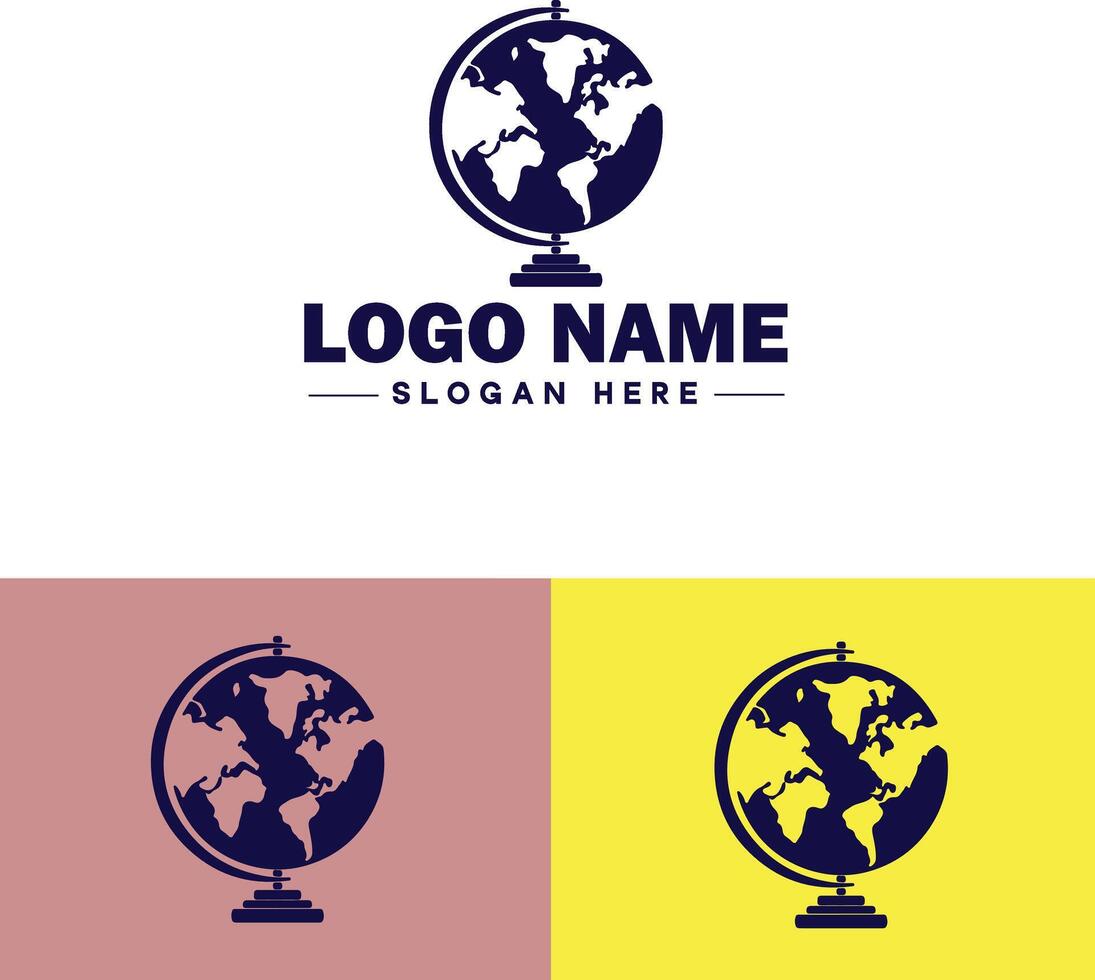wereldbol icoon logo aarde planeet vector kunst grafiek voor bedrijf merk icoon wereldbol logo sjabloon