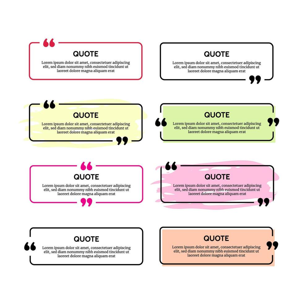 set quote box frames vector