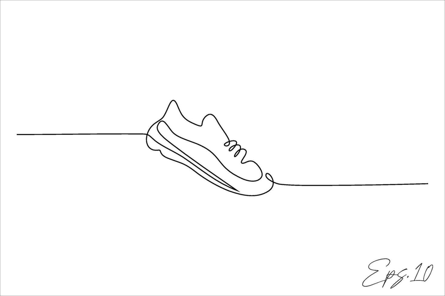 doorlopend lijn tekening van sport- schoenen vector