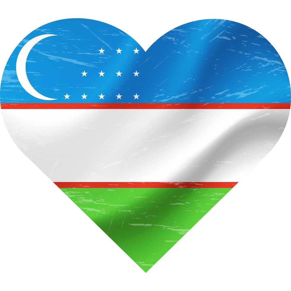 Oezbekistan vlag in hart vorm grunge vintage. Oezbekistan vlag hart. vector vlag, symbool.