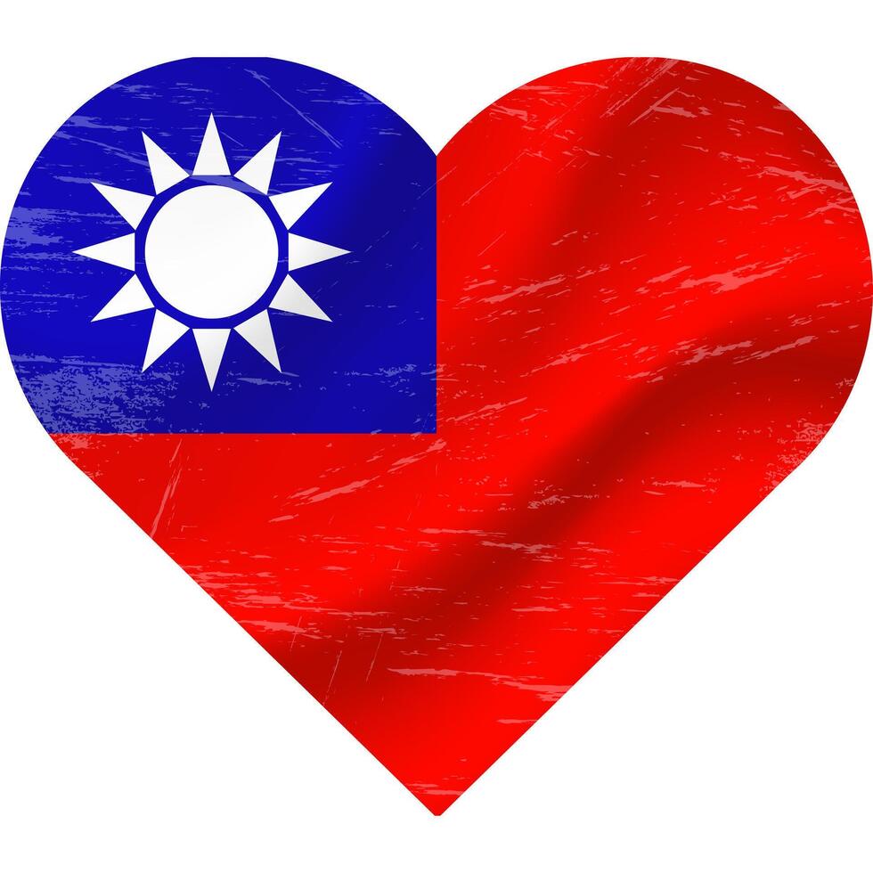 Taiwan in hart vorm grunge vintage. Taiwan vlag hart. vector vlag, symbool.