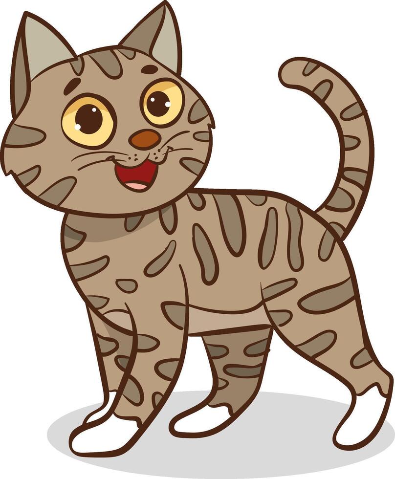 schattig kat vlak vector ontwerp