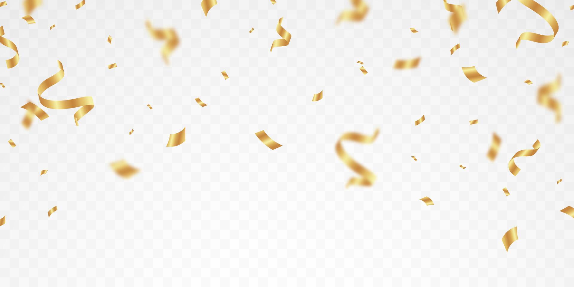 viering achtergrond met luxe gouden confetti voor feestelijk decoratie. vector illustratie