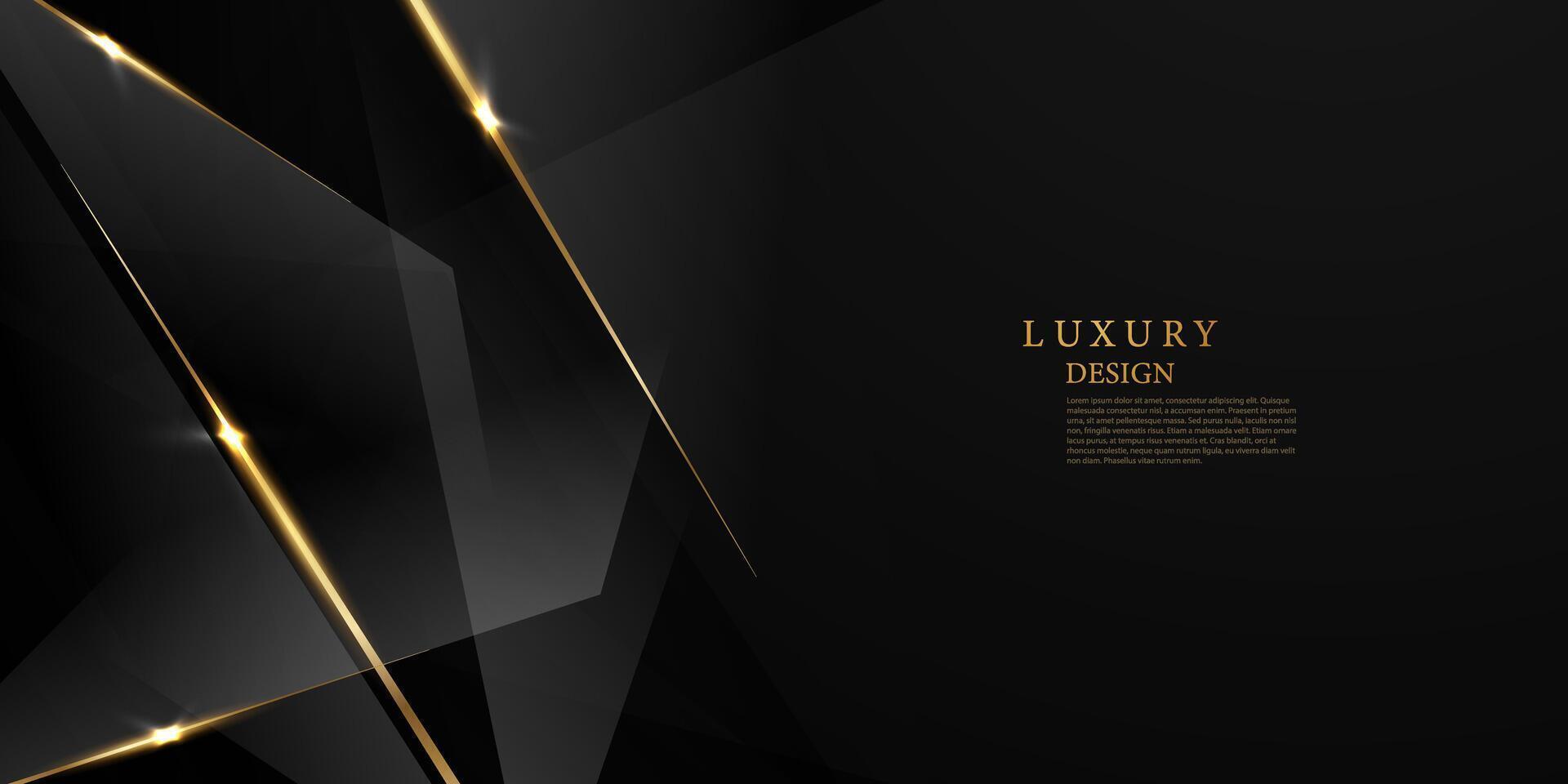 abstract modern ontwerp zwart achtergrond met luxe gouden elementen vector illustratie.