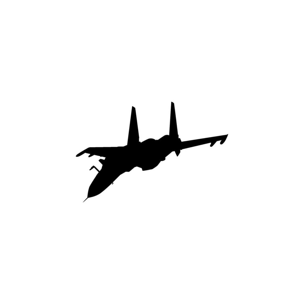 silhouet van de Jet vechter, vechter vliegtuig zijn leger vliegtuig ontworpen in de eerste plaats voor lucht-naar-lucht gevecht. vector illustratie