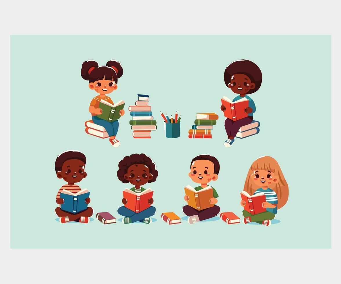 Internationale kinderen boek dag elementen illustratie vector