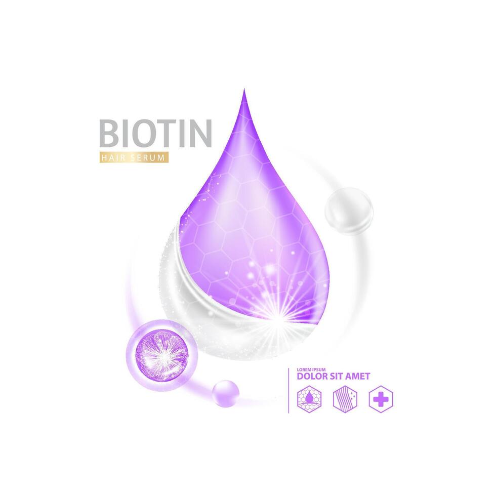 concept van biotine serum haar- zorg bescherming vector