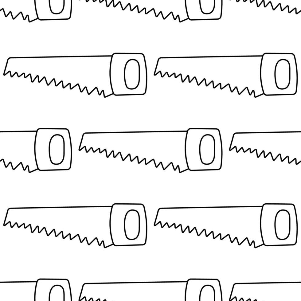 gereedschap lijn metaal zag voor werk tuin vector