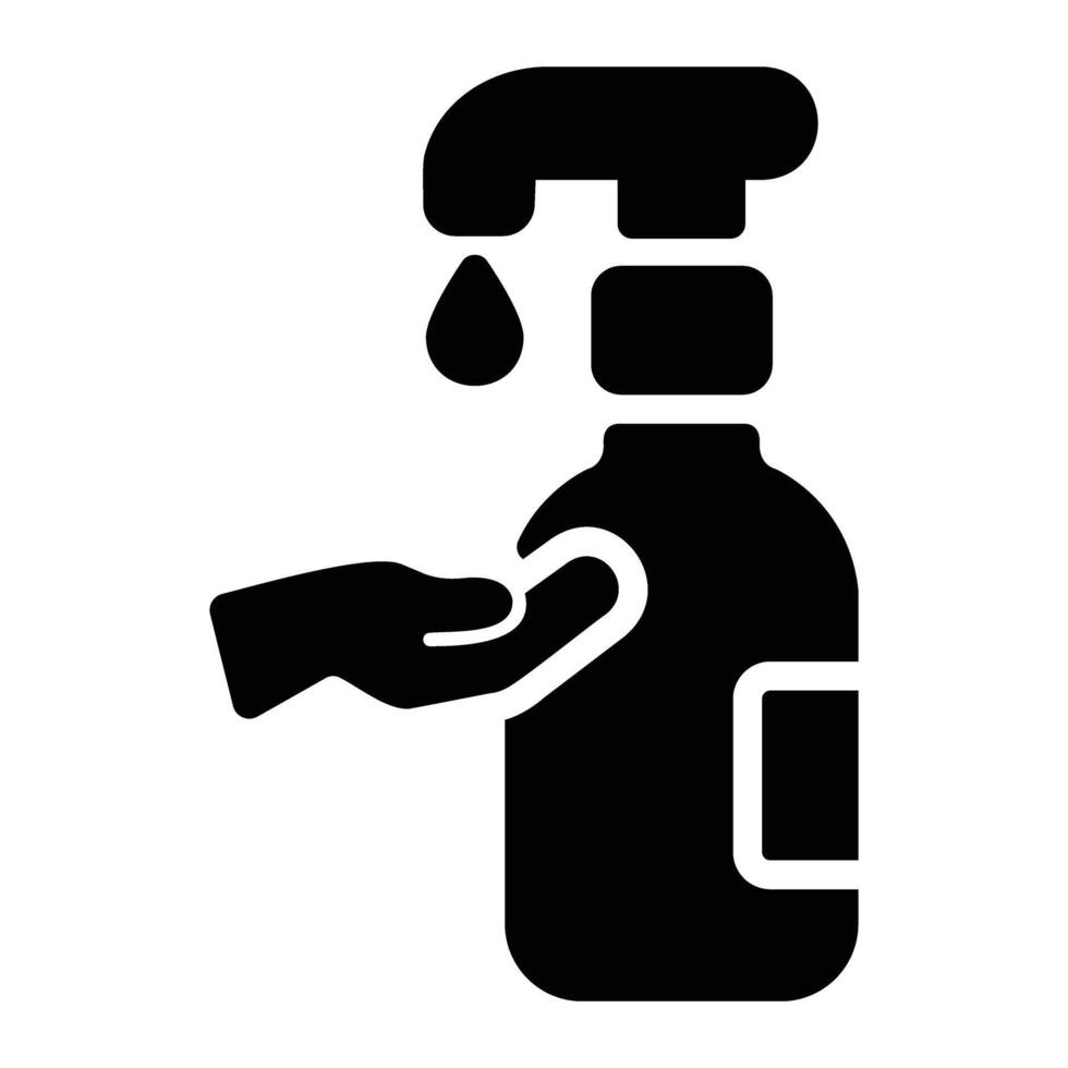 hand- zeep glyph icoon achtergrond wit vector