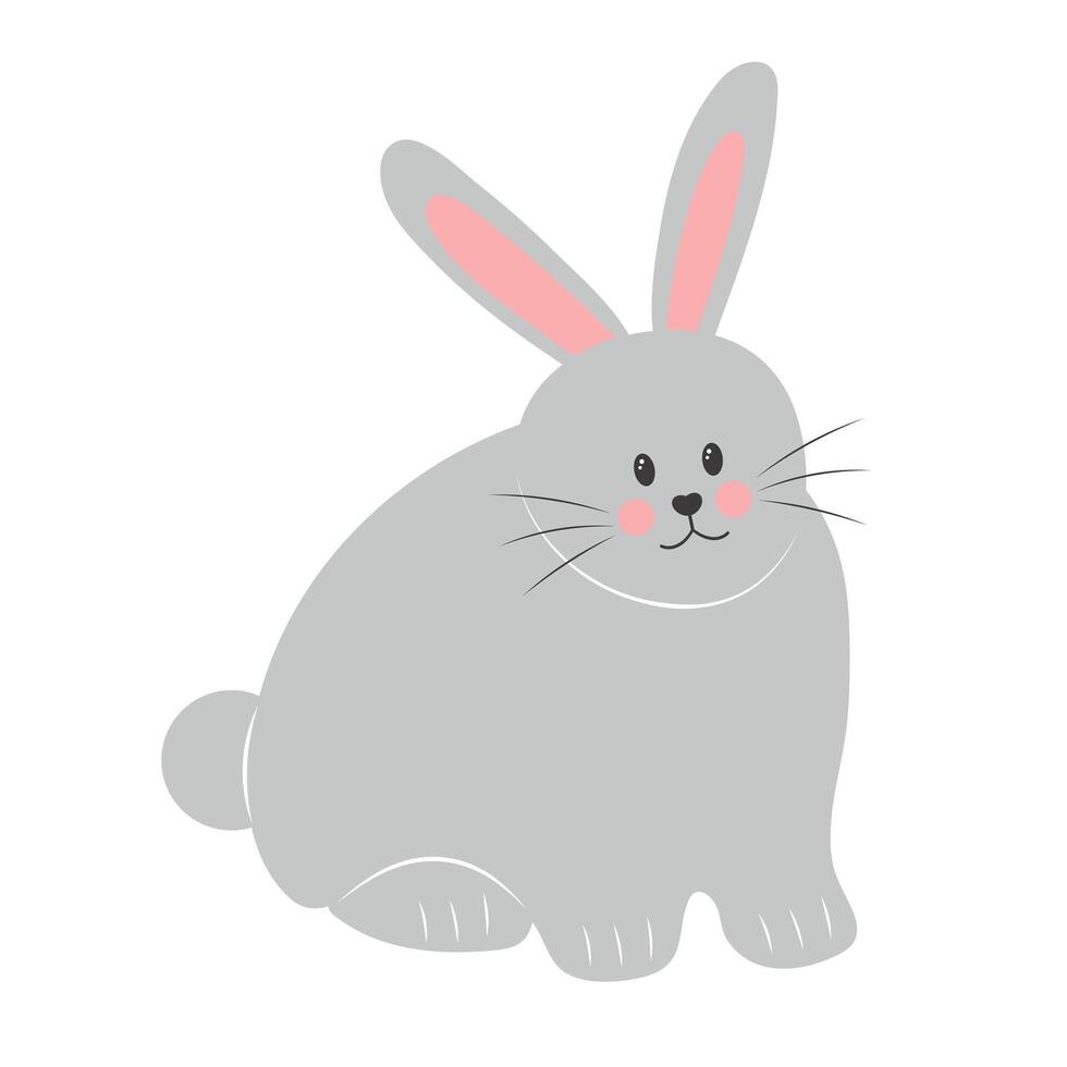 schattig weinig konijn. Pasen konijn. vector illustratie geïsoleerd Aan wit achtergrond.