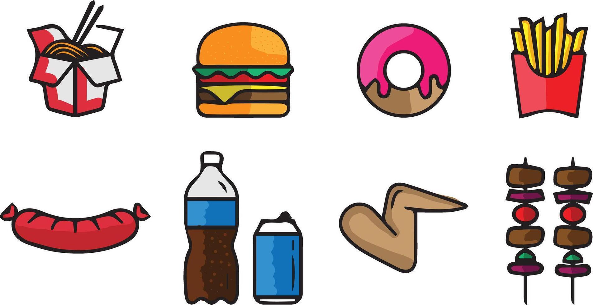 voedsel en drankjes vector illustratie