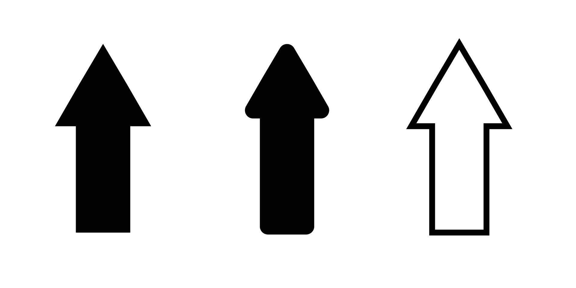 gemakkelijk zwart lijn reeks van pijl omhoog pictogrammen. vector